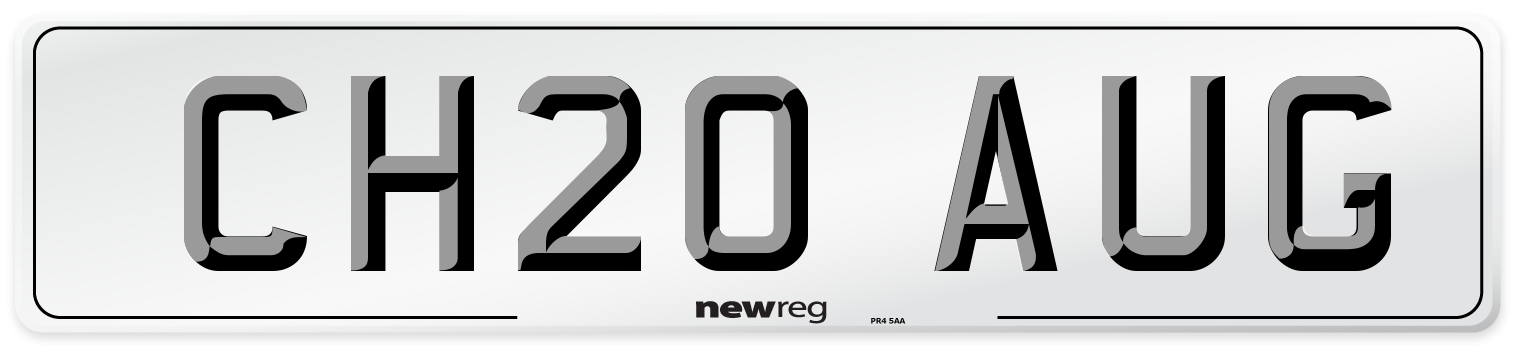 CH20 AUG Number Plate from New Reg